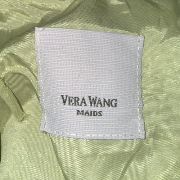 Vera Wang Maids Light Green Sleeveless V-Neck Formal Midi Length Flowy Dress - Picture 5 of 6